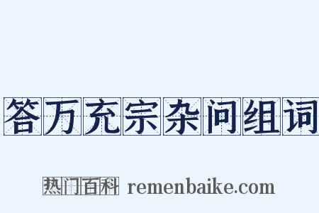 答万充宗杂问组词是什么意思的图片